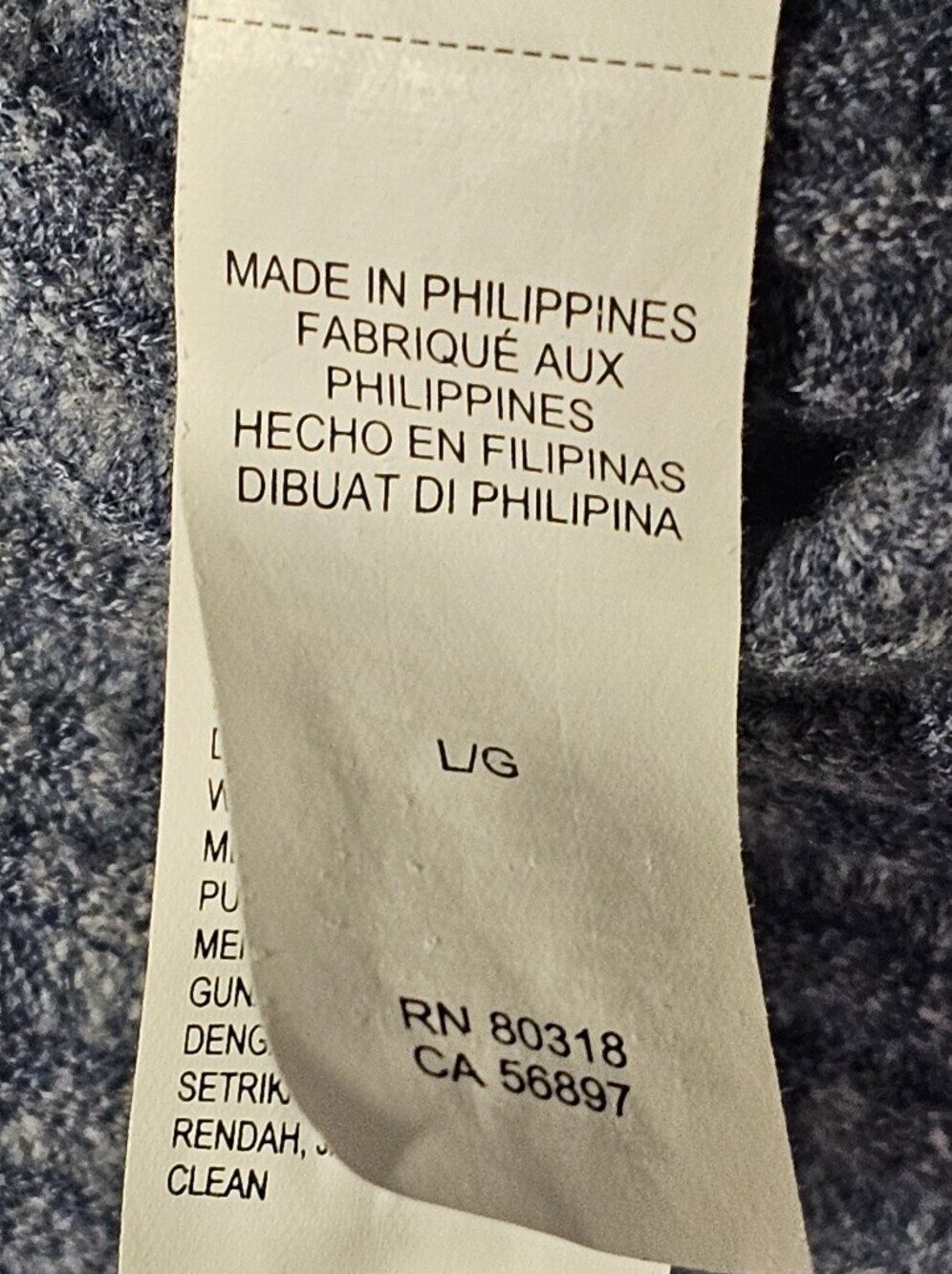 Lucky Brand Heather Light Blue Ribbed Knit Boho Top Large - Picture 11 of 12